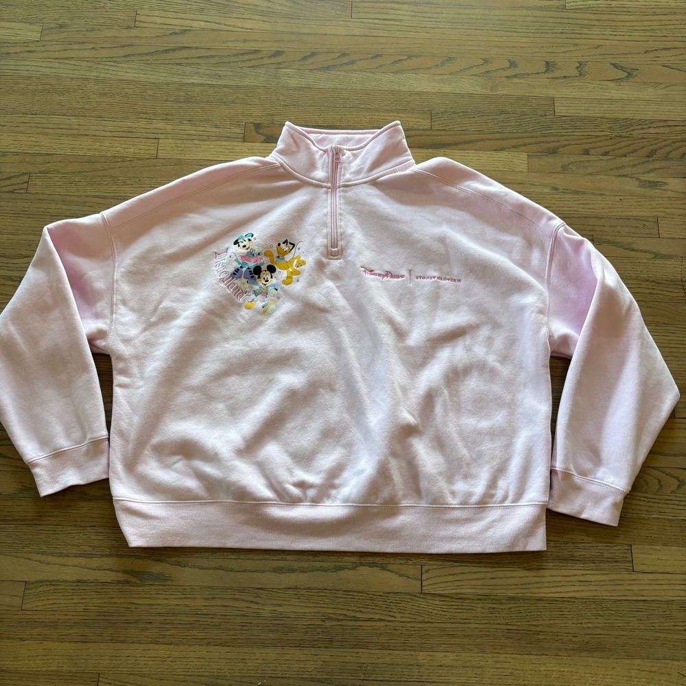 Disney Parks x Stoney Clover Lane Pink Quarter Zip Pullover Sweatshirt 1X